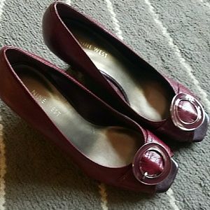 Nine West Maroon Heels with Buckle